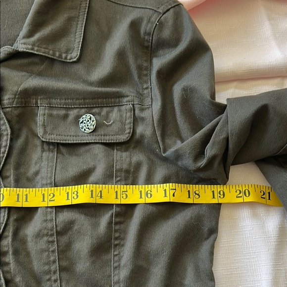 Tribal Dark Brown Jean Jacket with Decorative Silver Buttons - Picture 7 of 11